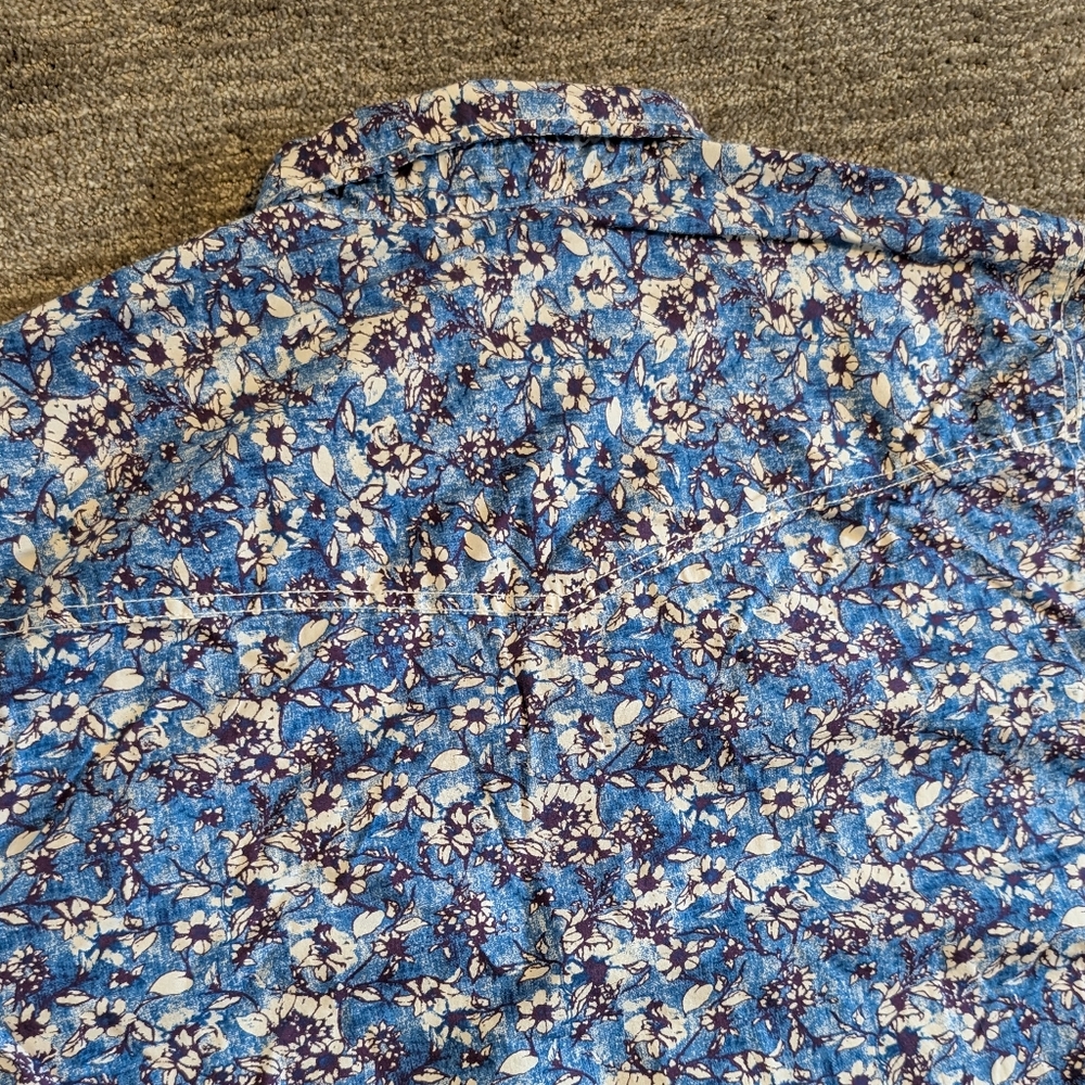 Wrangler 20X Competition Advanced Comfort Blue Floral Pearl Snap Rodeo Shirt XL - Picture 5 of 10